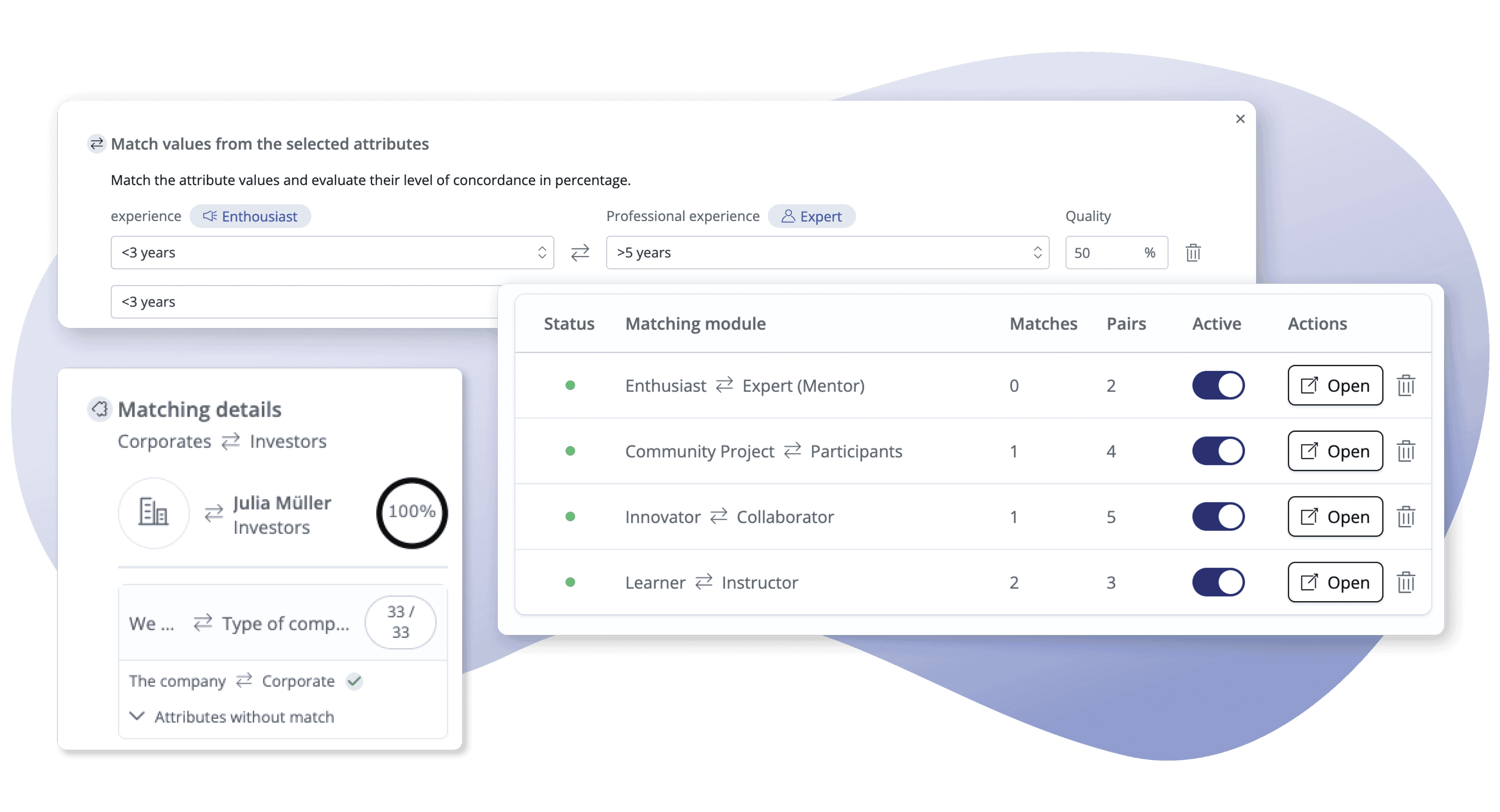 Screenshot of LoftOS's customizable Matchmaking system crucial to build a thriving online community 