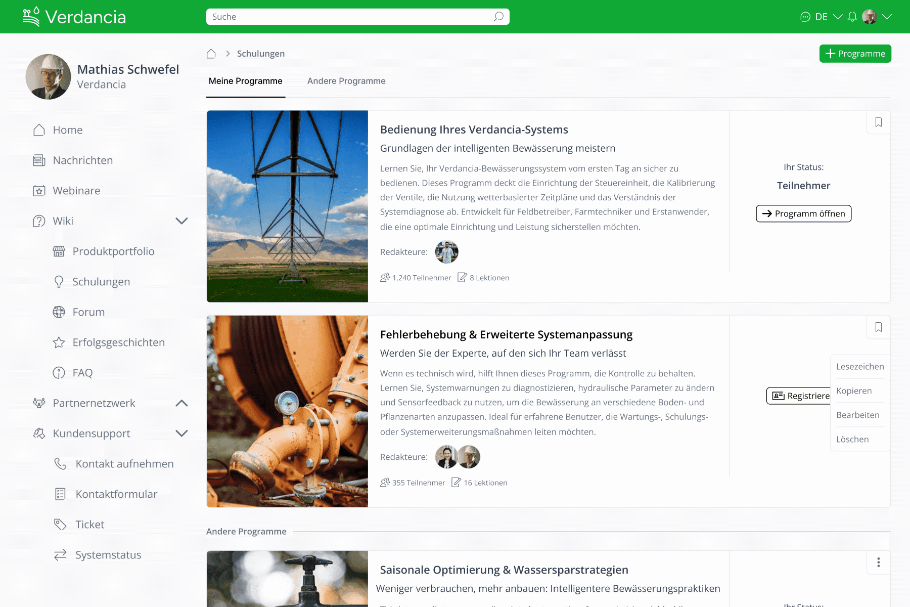 Eine mit LoftOS erstellte Kunden-Community-Software bietet Online-Kurse zur Schulung und einfachen Kundensupport.